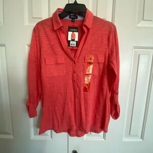 Jones New York Coral Rose Shirt